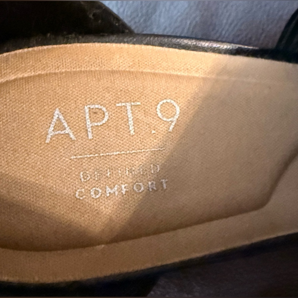 Apt. 9 Black Platform Peep Toe Platform Shoes Zip… - image 8